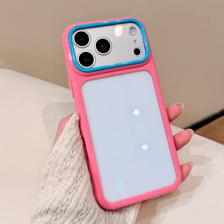 カラーフレーム iPhone17/17Proケース ストラップ付 iPhone16Pro/15proMaxケース 頑丈 黄ばまない[M6512]