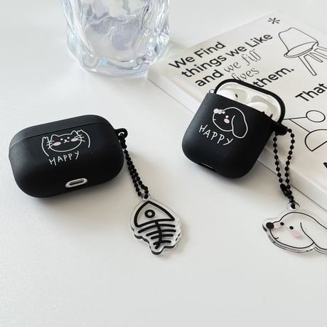 指紋防止 AirPodsPro2/Airpods3ケース かわいい猫/犬ちゃん airpods2ケース お揃い ギフトにおすすめ[M3948]