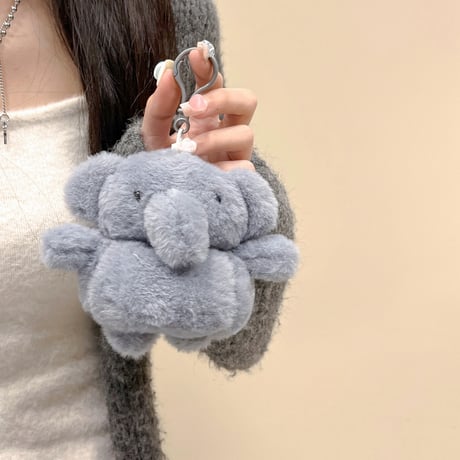 象ぬいぐるみ Airpods3/Pro2ケース かわいい エアーポッズケース 柔らかい 手さわりいい ギフトにおすすめ[M3808]