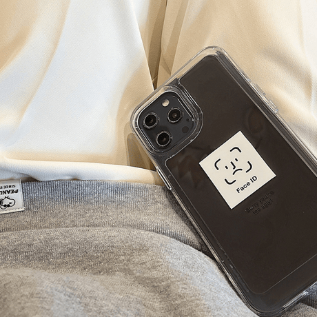 FACE ID iphone14/14promaxケース  高透明艶あり  iphone13/12/11/XRカバー  高品質  面白い シンプル風 ギフトにおすすめ [M2244]