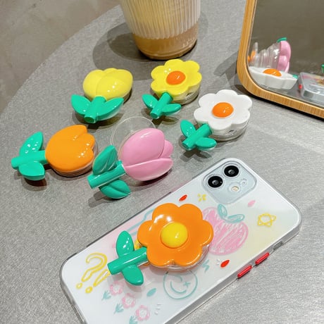 チューリップ花 スマホグリップ  可愛いFlower 折り畳み式グリップトーク  ポップソケット   スタンド機能付きM929