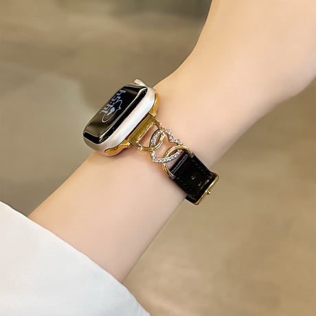 レザー Applewatchベルト ジュエリーハート アップルウォッチバンド 高品質 Ultra3/2/1 Series 10/9/8 SE3/2/1 おしゃれ[M5657]