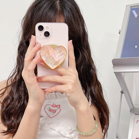 マグネット式スマホグリップスタンド 本物の貝殻 キラキラおしゃれ   艶あり グリップトーク  伸び縮み式 落下防止 耐久性 ギフトにおすすめ[M3299]