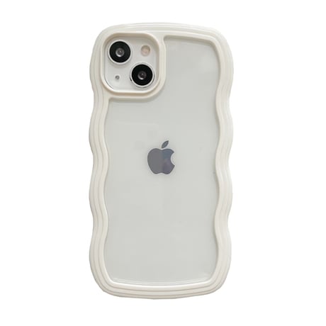 【iPhone15対応】波デザインの枠 iphone13/12promaxケース  耐衝撃 クリア iphone11/XSMAXカバー   頑丈 耐久性 人気品[M1732]