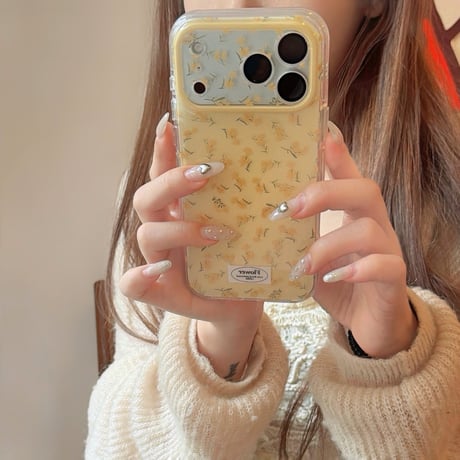 黄色い花 iPhone17Pro/17ケース 春向け iPhone17ProMax/16Pro/15カバー 花柄カメラカバー かわいい  [M6107]
