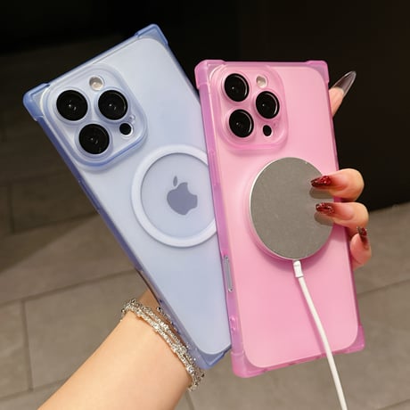 スクエア iPhone17ProMax/17Proケース 指紋防止 マット仕上げ MagSafe対応 iPhone17/Air/16/15カバー カメラ保護 耐衝撃[M5821]