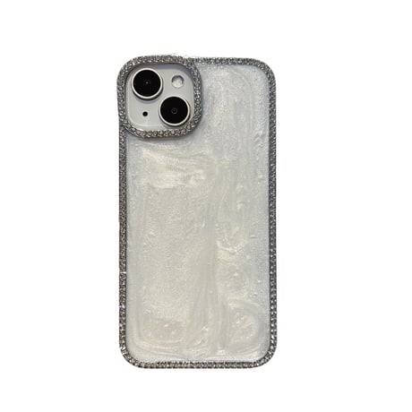 高級感 iPhone16pro/16カバー ダイヤデコライン ラメ入り iPhone15promax/14/13/12ケース 女子に人気[M5391]