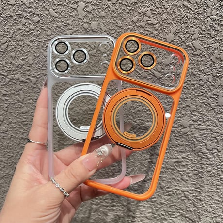 高機能高品質 iPhone17pro/17promaxケース MagSafeリングスタンド iPhone16/15/14シリーズカバー 耐衝撃 レンズカバー付[M5751]