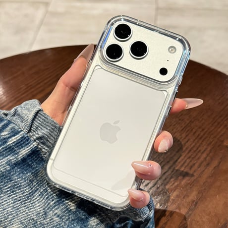 高透明 iPhone17ProMax/17Proケース ブルー/オレンジ/シルバーに合う iPhone17/Air/16/15カバー 黄ばまない 耐衝撃[M5844]