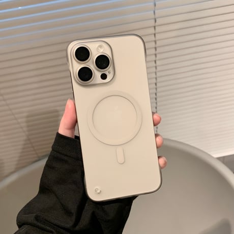 指紋防止 MagSafe対応 iPhone15/15plusケース  フチなし 淡色 iPhone14/13/12proカバー 高品質 耐久性丈夫 [M3929]