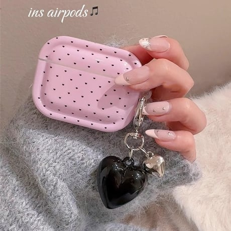 ピンク Airpods 4ケース ハート柄 Airpods3/2カバー Airpodspro2/pro リング/ハートチャーム 可愛い[M4898]