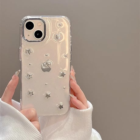 キラキラ リボンiPhone15pro/15promaxケース 星 ラメ入り クリアiphone14/13/12proカバー 高級感 黄ばまない[M4055]