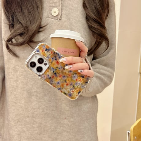 花柄 iPhone16/16Proカバー 秋冬ファッション iPhone15/14/13proケース おしゃれ かわいい 丈夫[M4849]