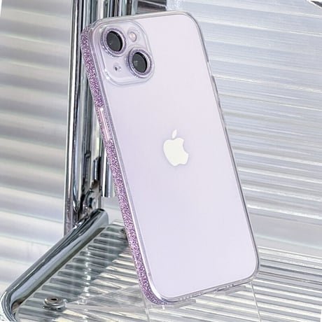 【iPhone16対応】ラメ入り枠 iphone15Pro/14/13/12promaxカバー  キラキラ シンプル オシャレカメラレンズカバー  全面保護 高品質 薄型 黄ばまない[M1877]