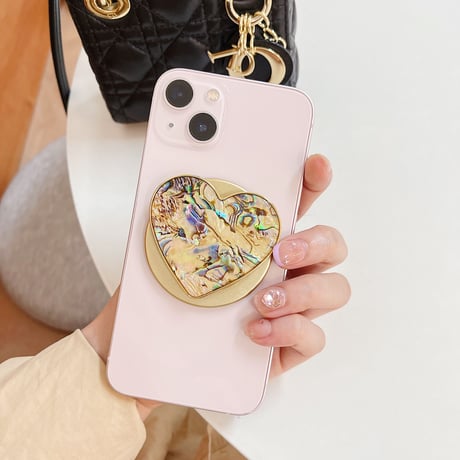 マグネット式スマホグリップスタンド 本物の貝殻 キラキラおしゃれ   艶あり グリップトーク  伸び縮み式 落下防止 耐久性 ギフトにおすすめ[M3299]