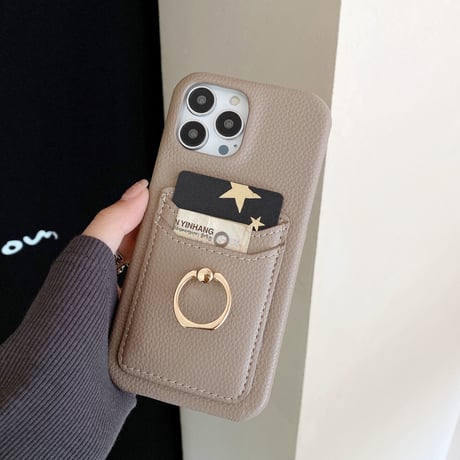 ICカード入れ リング付 iPhone14/14Proカバー レザー製 高品質アイフォン13mini/12mini/11proケース 実用 スタンド機能あり ファッション  [M2472]