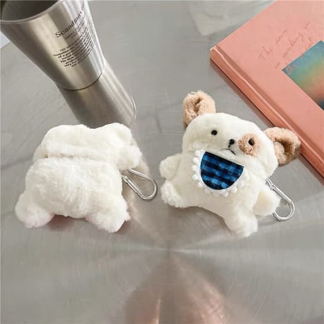 可愛い犬ちゃん airpods3ケース ぬいぐるみdog airpodsproカバー  高品質 可愛い動物デザイン 温かい フック付M1298