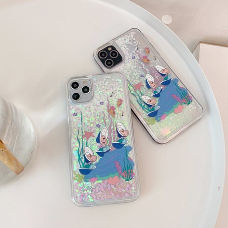 グリッター iphone12proカバー ラメキラキラアイフォン11プロ/iphone10ケース  カキ柄 インスタ映え スマホケース プレゼントM156