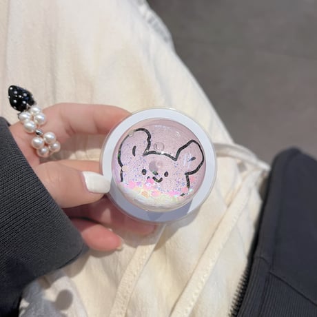 動くグリッタースマホグリップ 動物柄 キラキラ 綺麗 マグネット式タイプ 便利 おしゃれ 可愛い ギフトに最適[M5265]