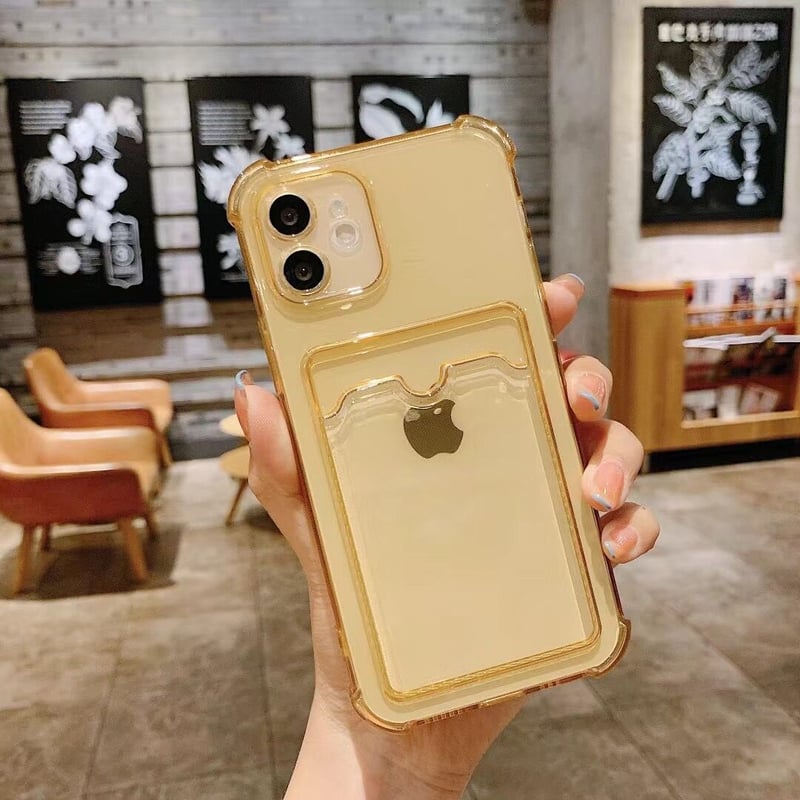カード収納 背面ポケット iphone15/14proケース 薄型透明