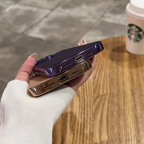レザー iPhone15/15proケース メッキサイド iPhone14/13proカバー 高級感 指紋防止 シンプル  ビジネス風[M3524]