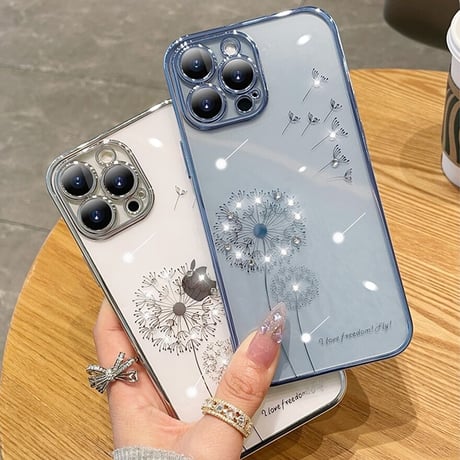 ジュエリータンポポ iphone13mini/12proケース  キラキラクリアiphone11pro/se3カバー  高品質 メッキ 頑丈 シンプル 全面保護 [M1811]