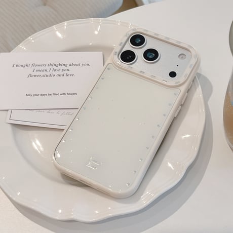 ダイヤリボンスタンド iPhone17Pro/17ケース ストーンライン iPhone16Pro/15/14ケース 淡色系 ガーリーファッション[M6338]