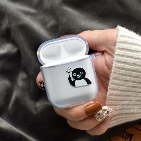 ペンギン Airpods 4カバー 蓋を開けると光る AirpodsPro2/3ケース 可愛い 面白い クリアケース ショルダーチェーン [M4863]