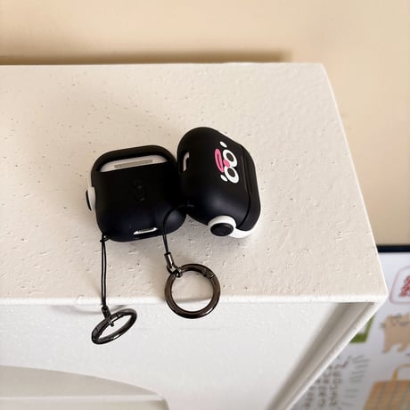 可愛い顔 Airpods4ケース スタンド付 AirpodsPro2ケース airpods3/2カバー  リング付 耐久性ある [M5292]