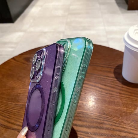 キラキラMagsafe iPhone15/15promaxケース ラメ入り 黄ばまない iphone14pro/13/12ソフトカバー 存在感抜群[M4073]