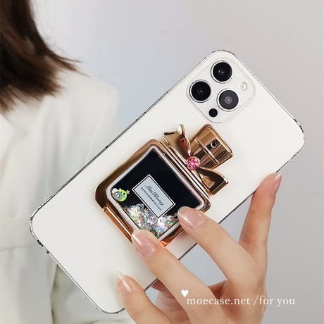 香水瓶スタンド スマホリング 動くグリッター入れ キラキラ   お洒落 使いやすい   実用 可愛いガールズに大人気[M2216]