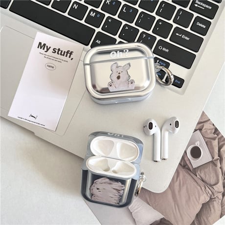 【Airpods4】犬ちゃん AirPodsPro2/Airpods3ケース シルバーカラー airpods3/2ケース かわいい ギフトにおすすめ[M3920]