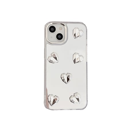 ハート 鏡 iPhone15/15proケース 頑丈 iPhone14pro/13pro/12ケース かわいい 女子力アップ 便利[M4036]
