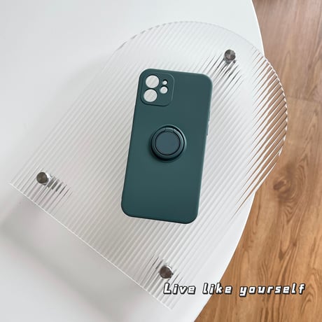 iPhone16/16Proケース リング付  高品質シリコン iphone15pro/14/13mini/12/11proカバー   シンプル  お揃い 手さわりよい スタンド[M2194]