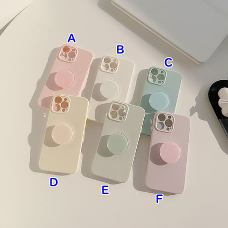 淡色 iPhone14/13カバー グリップ付 シンプル風 アイフォン12pro/11ケース  全面保護 シック トレンドファッション[M3263]