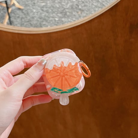 イチゴ/オレンジ AirPodsPro2ケース  可愛い airpods3/2カバー 美味しそう リング付き ギフトにおすすめ[M3277]