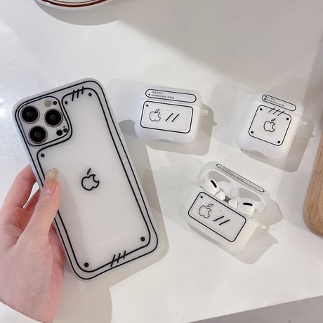 手書きアップル airpodsケース  第三世代対応 マット 高品質 airpodsproカバー    取り外しが簡単 ファッション 面白い [M1624]