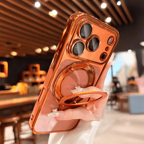 iPhone17Pro/16ProMaxケース MagSafeリングスタンド iPhone15Pro/14/13ケース レンズカバー 黄ばまない [M4641]