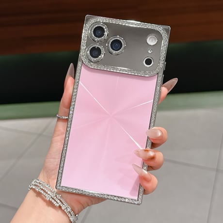 スクエア iPhone17Pro/17ケース ジュエリーライン iPhone17Promax/Air/16Proカバー キラキラ 高級感 存在感抜群[M5790]