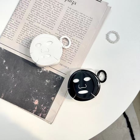 シートマスク airpods3/proケース  可愛いクリア エアーポッズカバー  リング付き お揃い人気品[M2004]
