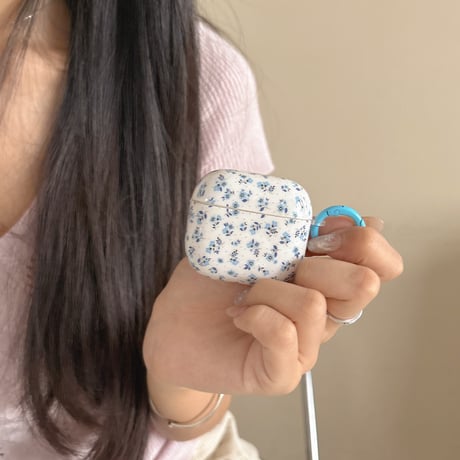 韓国っぽ AirpodsPro3ケース 花柄 Airpods4カバー  AirpodsPro2/Pro1カバー リング付き オシャレさんにおすすめ[M6536]