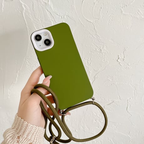 長いストラップ付 iphone14/13promaxケース シンプル風手さわりいいアイフォン12/11promaxカバー 便利 持ちやすい[M2152]