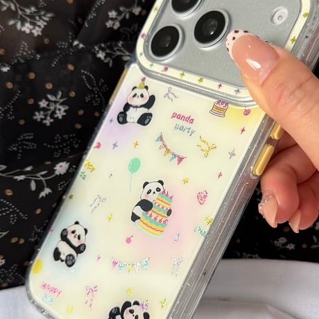 パンダ iPhone17pro/17ケース グリップ付き iPhone16/15promax/14ケース かわいい 多機能便利[M6271]