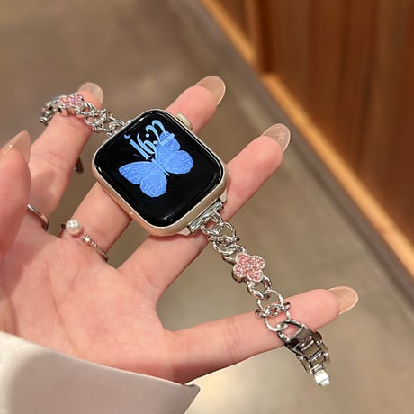 オシャレ花 AppleWatchバンド エレガント メタル アップルウォッチSeries11/10/9 ベルト Ultra3/2/1  SE3/2/1 高品質高級感 [M5783]