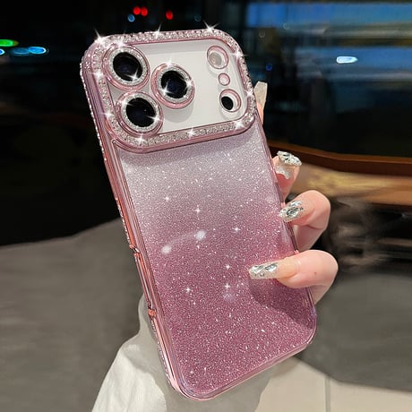 高級感  iPhone17Pro/17Promaxケース  キラキラジュエリー iPhone17/17Airカバー  オシャレ綺麗 レンズフィルム付き [M5677]