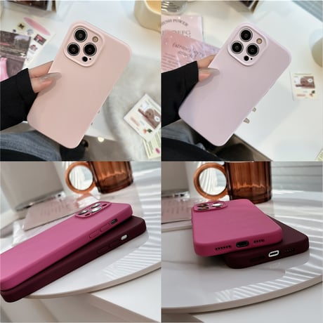 高品質シリコン iPhone15/15proケース 保護力強い iPhone14/13/12proカバー 耐久性あり シンプルコーデ 高級感[M3894]