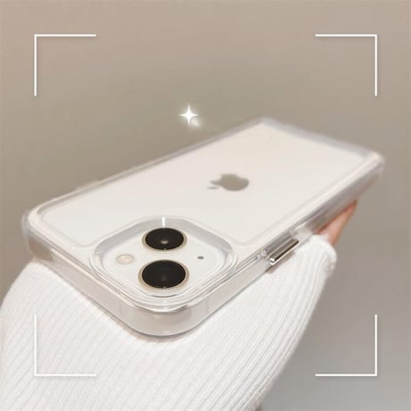 iPhone17ケース ラベンダー/ミストブルー/セージに合う iPhone17Pro/Air/ProMaxケース 高透明 ブラック/ブラック 高透明[M2142]