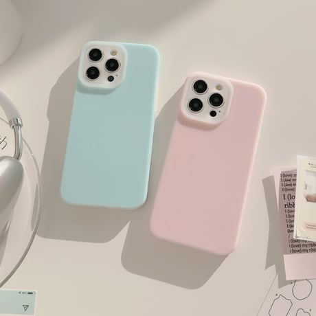 淡色系 iPhone15Pro/15ケース シリコン製 iPhone14Pro/13/12カバー 手さわりいい 丈夫 包装BOX付[M4502]