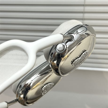 ジュエリー/パールハート AirPodsMaxケース 艶感メッキ エアーポッズ マックス専用カバー 丈夫 大人可愛い 今流行り[M5151]