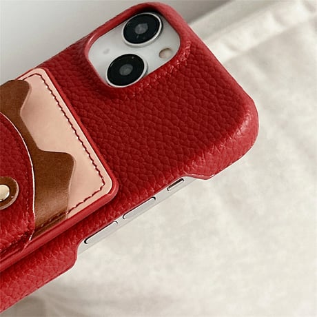 リングカード入れ付 iPhone16/16Proケース 熊 レザー アイフォン15pro/13mini/12/14カバー レザー 高品質 超便利[M4639]